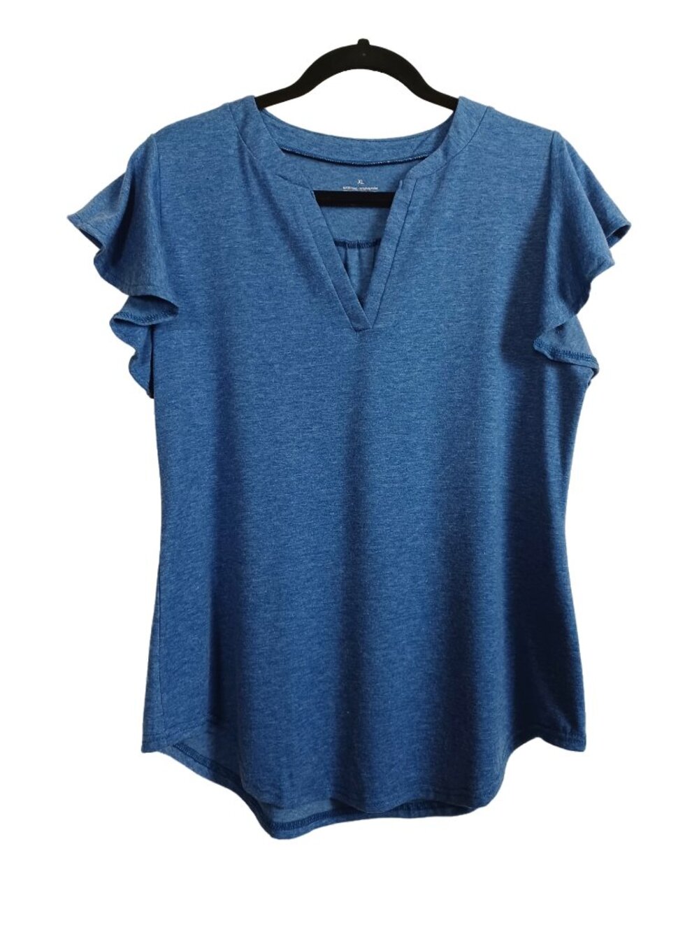 V-Neck Flutter Cap Sleeve Top